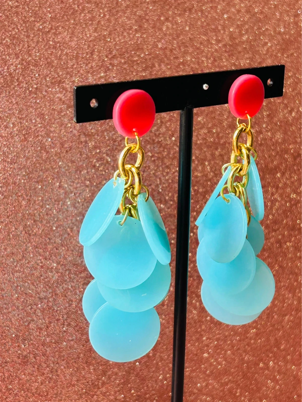 Paire de boucles d’oreilles upcyclées fantaisie – photo 2